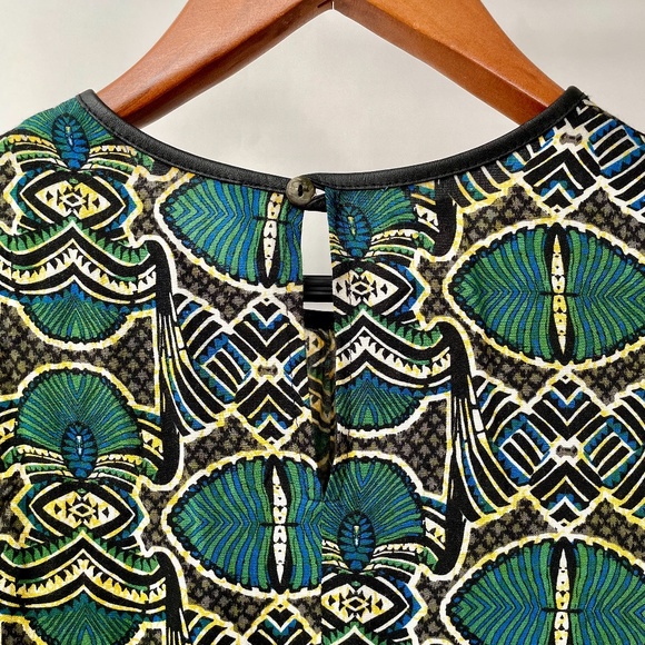 African Inspired Peacock Print Tunic Wool Blend Made In Italy, Size S - Picture 6 of 11